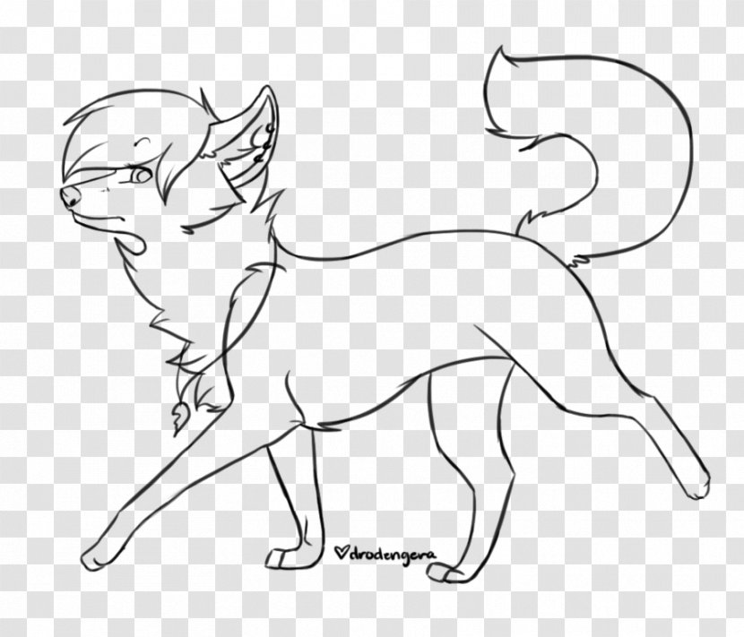 Dog Breed Line Art German Shepherd Dogwolf Clip - Silhouette - Flower Transparent PNG