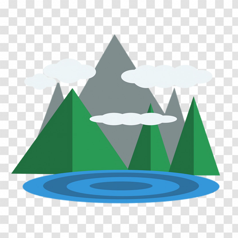 Triangle Green Cone Water M-tree Transparent PNG