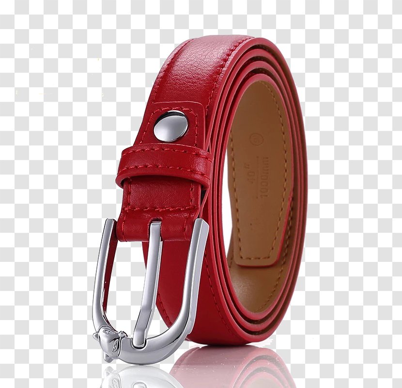 Belt Buckle Leather 54 Cards - Red Transparent PNG