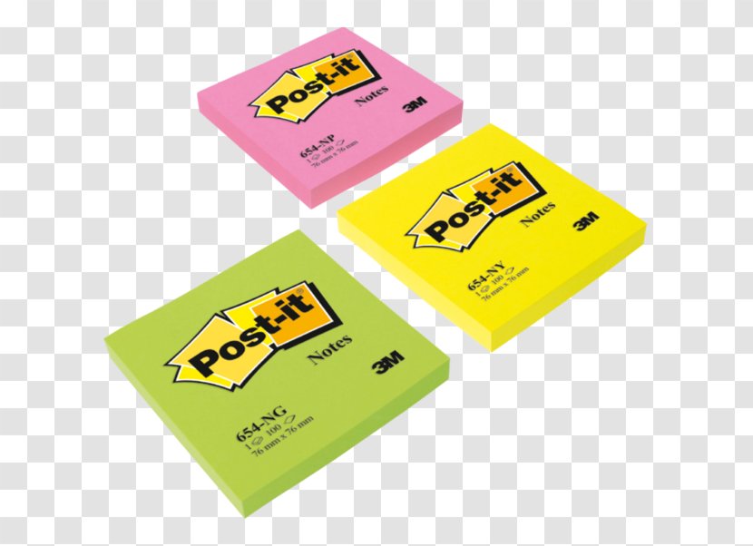 Post-it Note Memoblok 3M 654-NGR 76x76mm Neon Groen Yellow Product - Point Of Sale - Big Post It Costume Transparent PNG