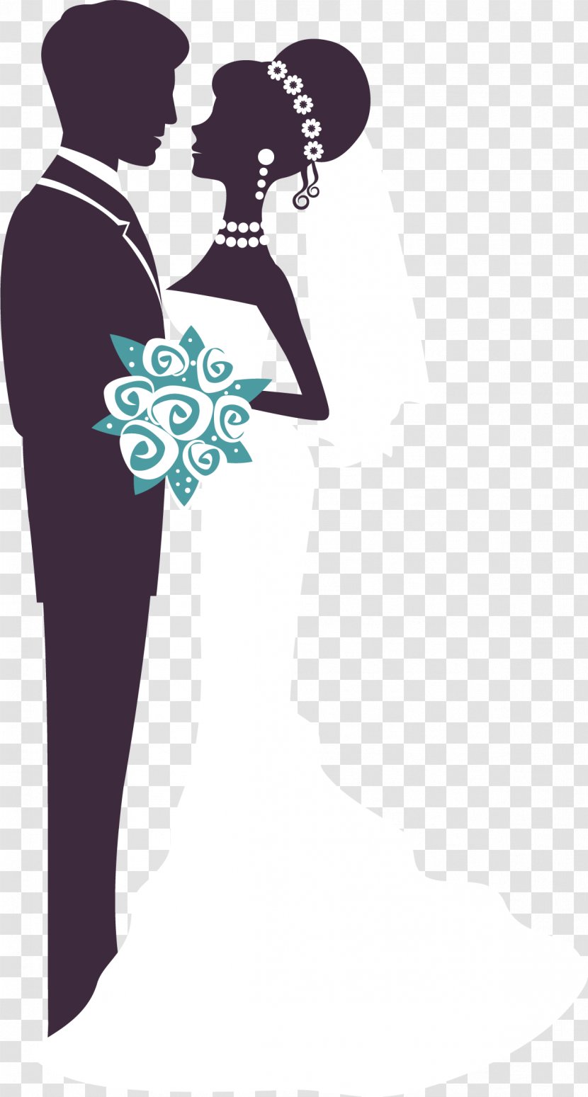 Bridegroom Drawing Woman - Hand Drawn Married Men And Women Transparent PNG