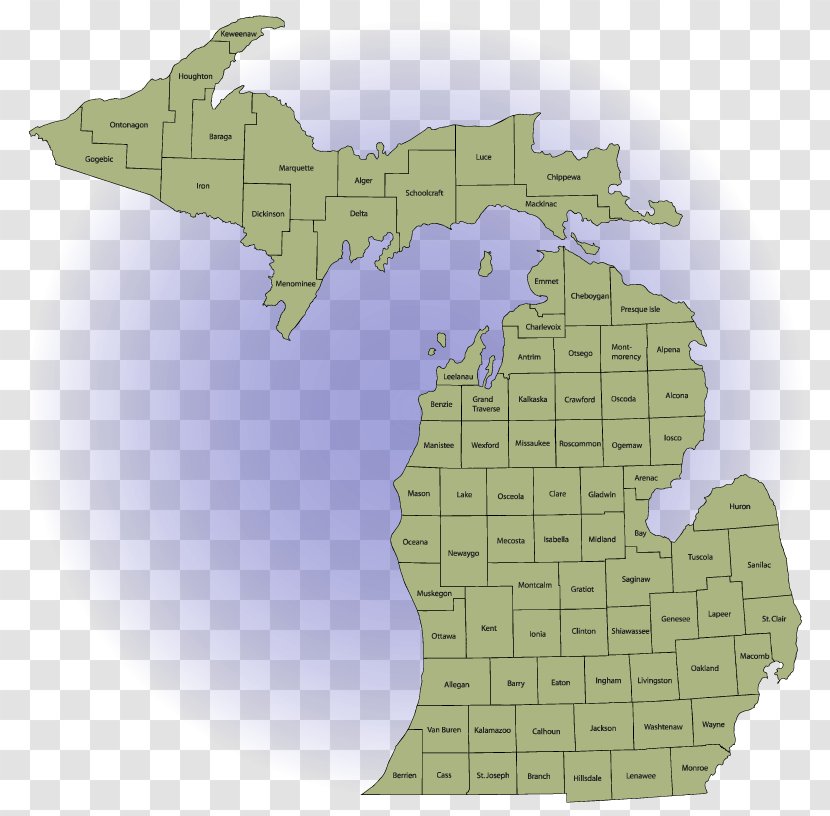 Jackson Upper Peninsula Of Michigan Territory Map Transparent PNG