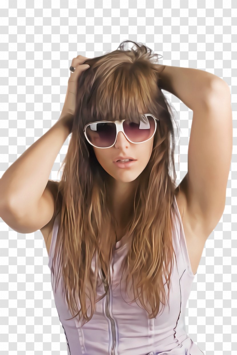 Glasses - Blond - Hair Coloring Long Transparent PNG