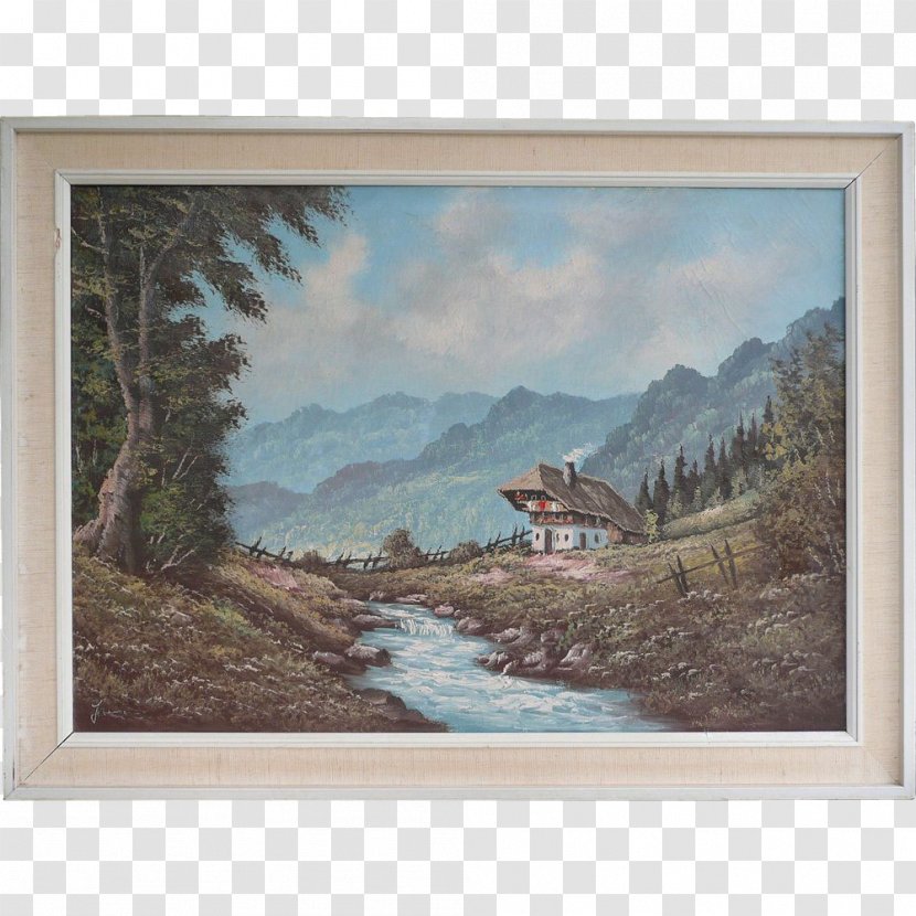 Watercolor Painting Picture Frames Landscape - Hand-painted Mountain Transparent PNG