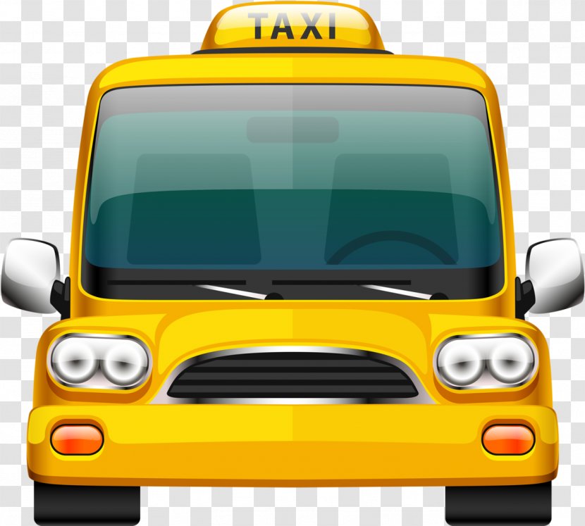 Cartoon School Bus - Taxi Public Transport Transparent PNG