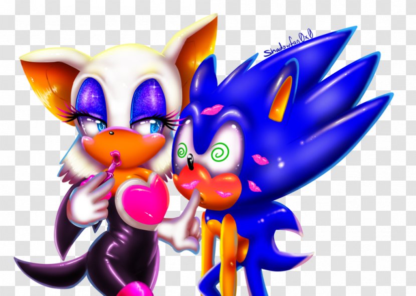 Sonic The Hedgehog Rouge Bat Tails Kiss Shadow - Silhouette Transparent PNG
