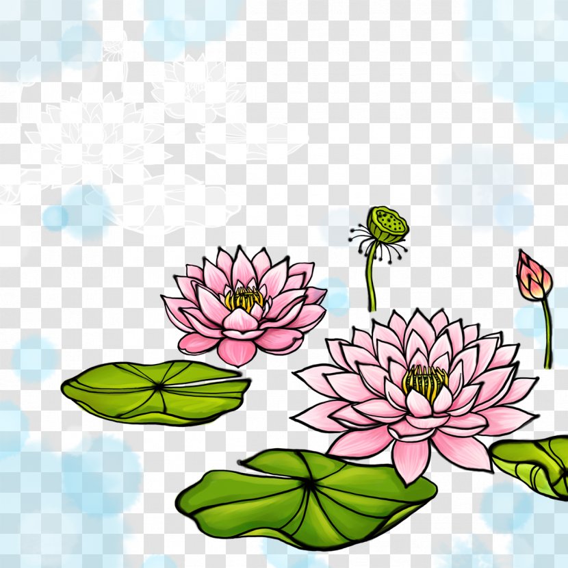 Ink Wash Painting Download Illustration - Flowering Plant - Hand-painted Lotus Transparent PNG