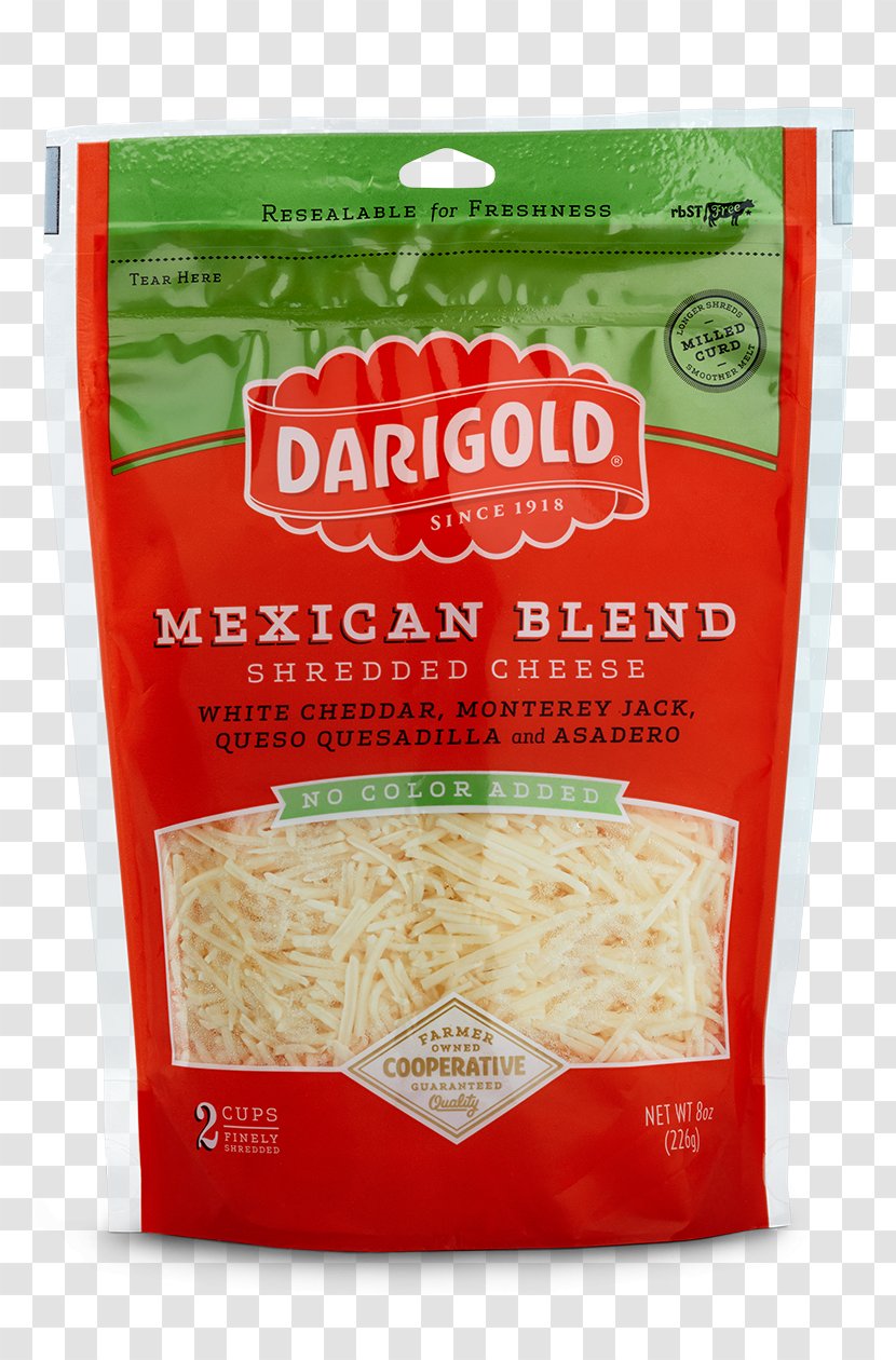 Vegetarian Cuisine Food Darigold Ingredient Grated Cheese - Cheddar - Gold Transparent PNG