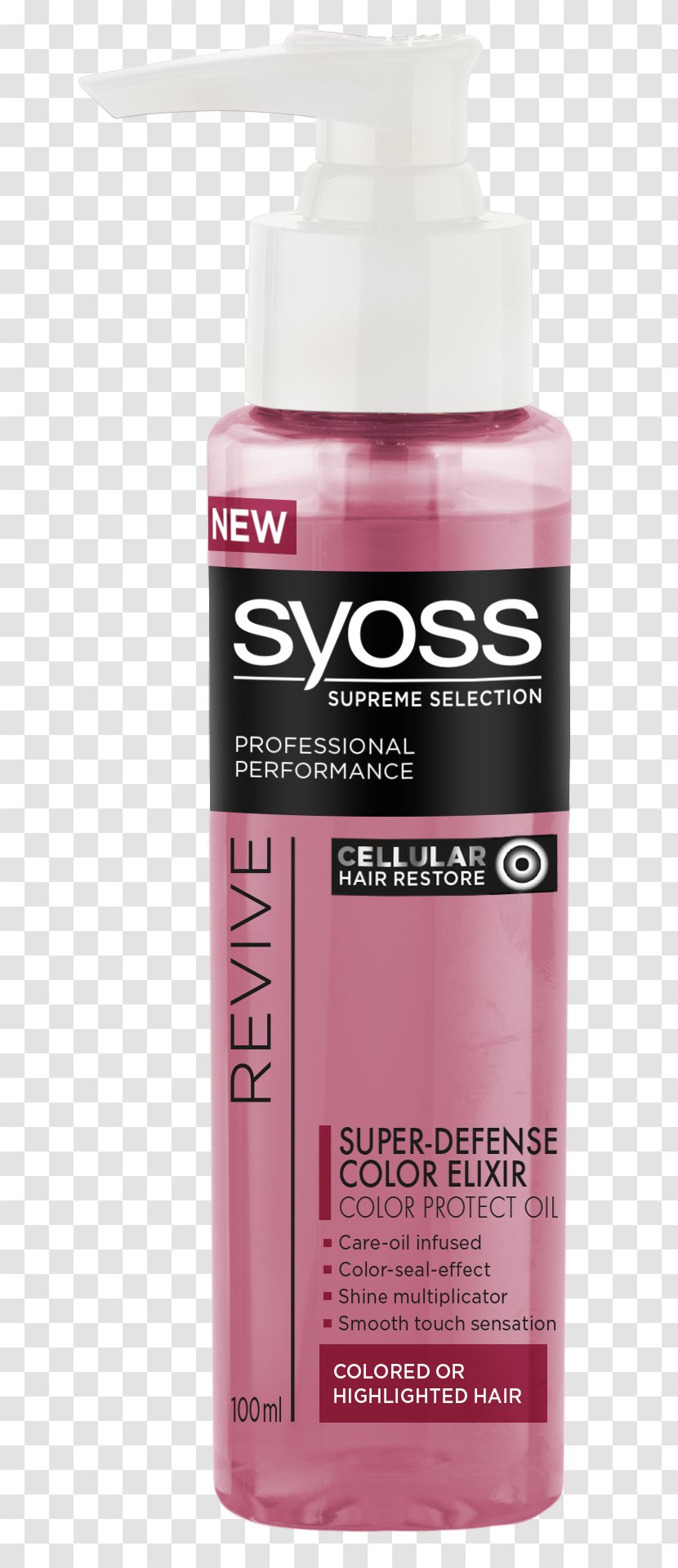 Lotion Syoss Oil Elixier Super Farbschutz Für Gefärbtes Haar 100 Ml Cream Shampoo Transparent PNG