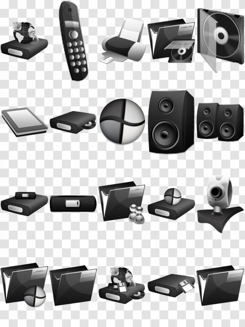 Black And White Home Appliance Graphic Design - Technology - 3d Appliances Transparent PNG