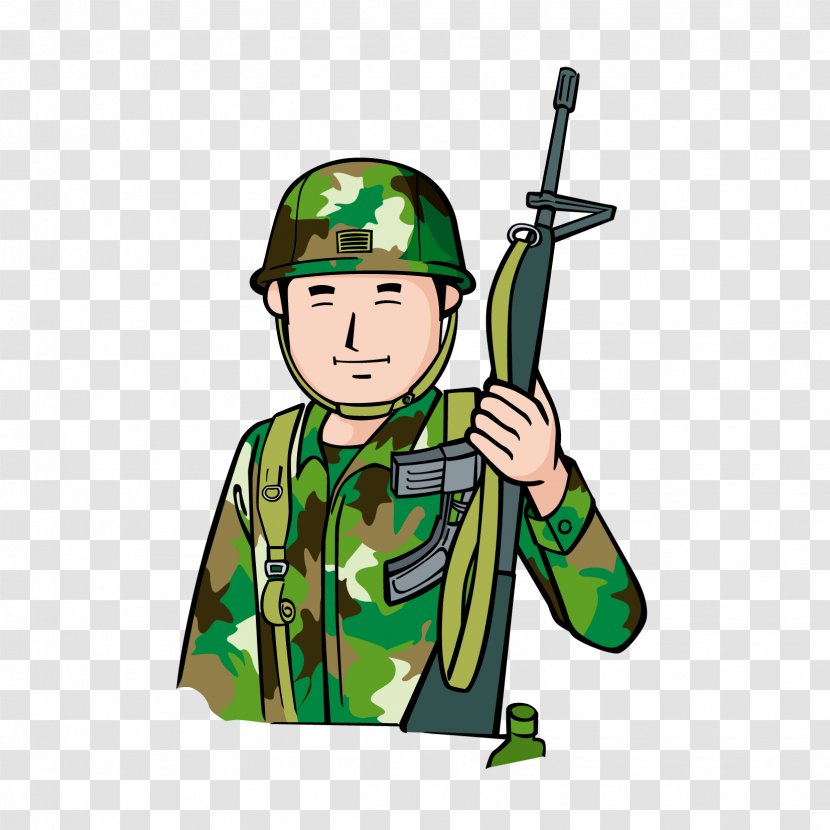 Image Clip Art Military Personnel Cartoon - Green - Man Transparent PNG