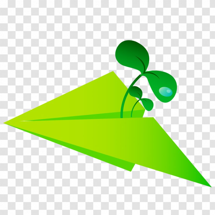 Paper Plane Airplane Aircraft - Green - He Leaves With Transparent PNG