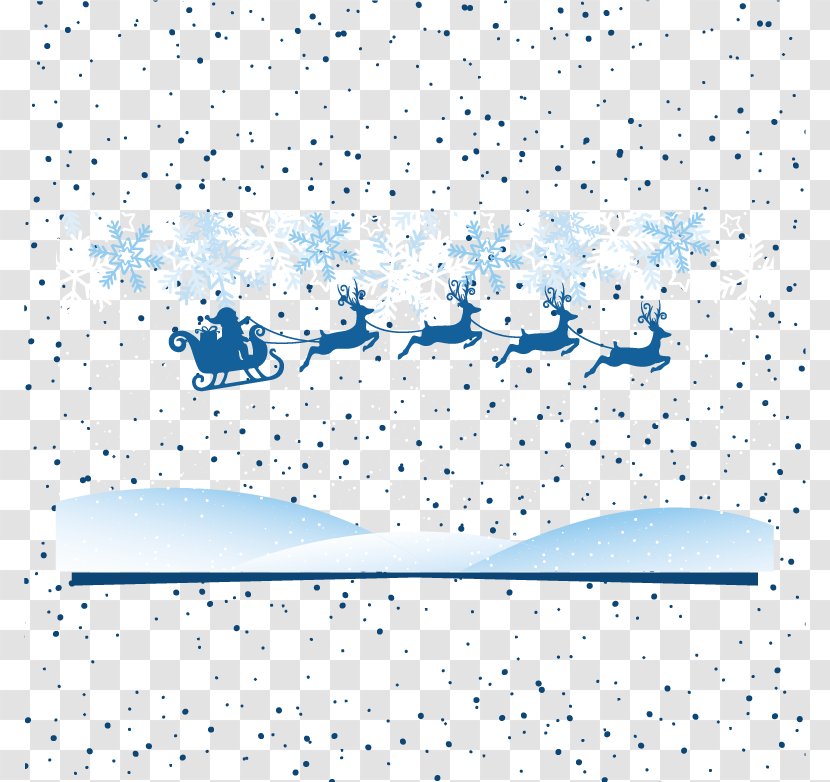 Santa Claus Reindeer Christmas - Clauss - Pull A Cart In The Sky Transparent PNG