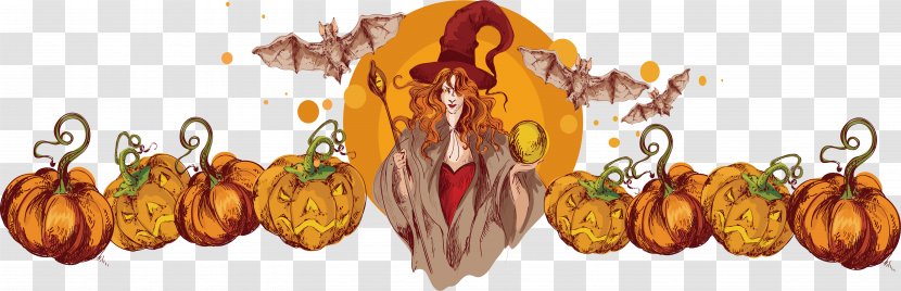 Witchcraft - Witch - Hand Painted Pumpkin Witches Transparent PNG