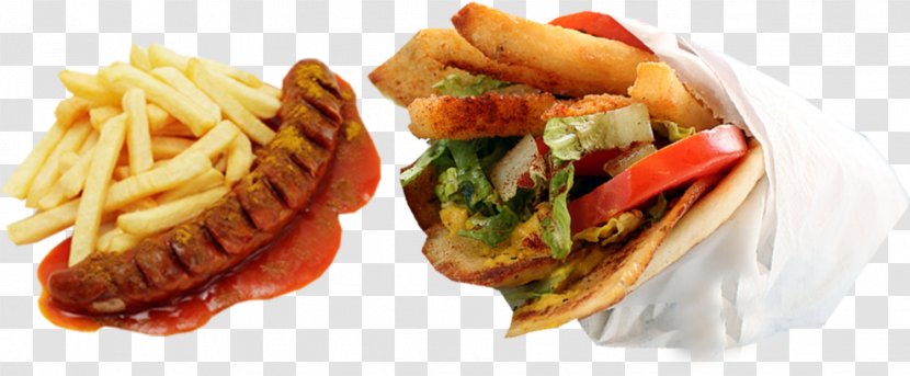 French Fries Slider Buffalo Burger Gyro Currywurst - Junk Food Transparent PNG
