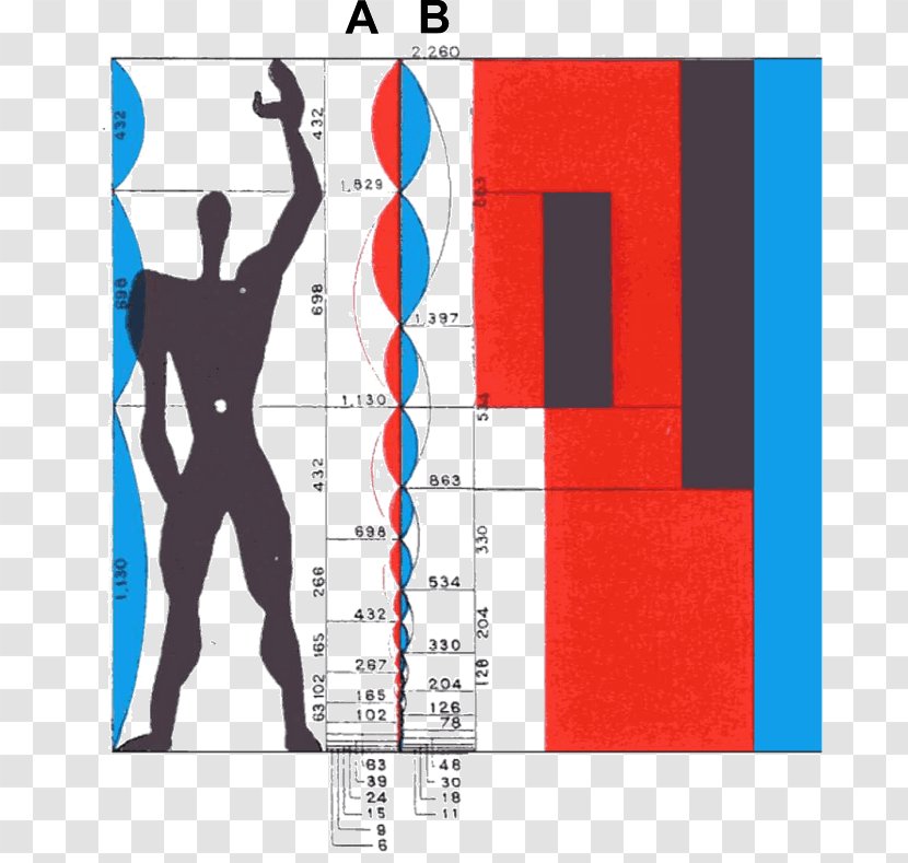 Modulor Unité D'habitation Vitruvian Man Architecture Proportion - Scale Transparent PNG