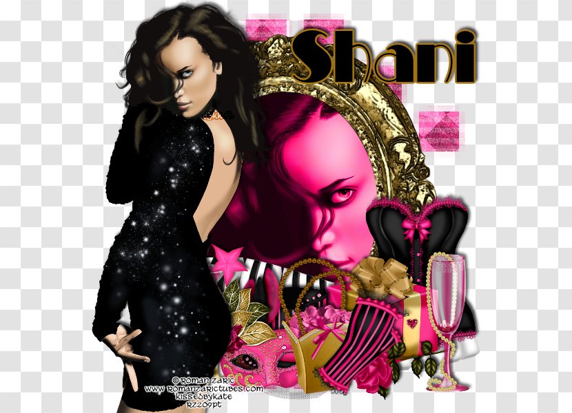 Black Hair Album Cover Pink M - Magenta - Burlesque Transparent PNG