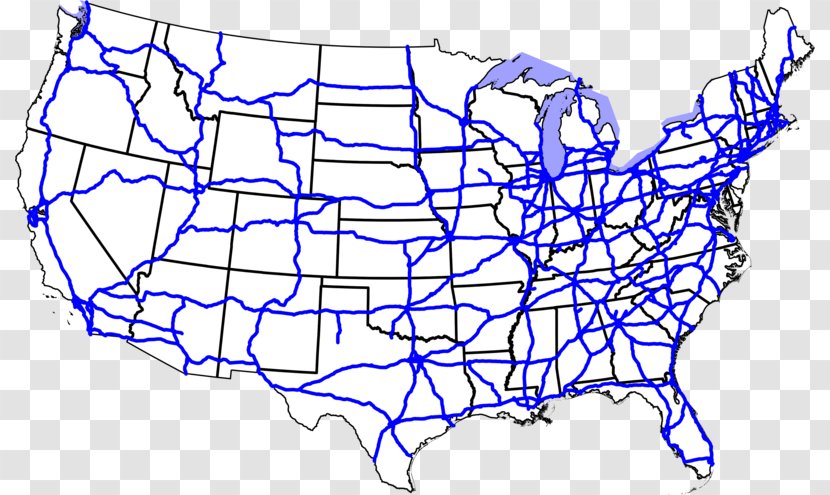 US Interstate Highway System 70 Road 40 Map - Black And White - Read Across America Transparent PNG