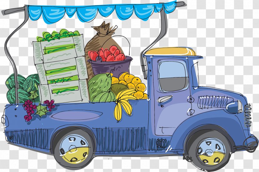 Car Truck Royalty-free Vegetable Drawing - Mode Of Transport - Being Towed Transparent PNG