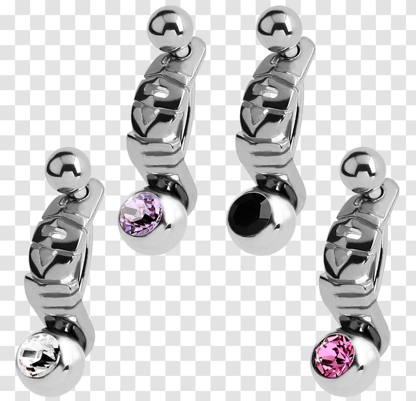 Earring Surgical Stainless Steel Jewellery Body Piercing - Heart Transparent PNG