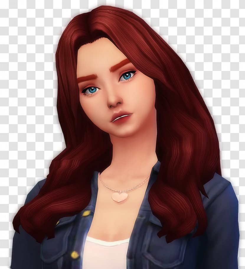 The Sims 4 FreePlay Minecraft Red Hair - Braid - Stickers Door Together Transparent PNG
