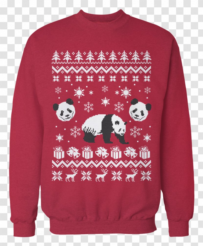 Christmas Jumper T-shirt Santa Claus Sweater Clothing - Watercolor - Giant Panda Transparent PNG