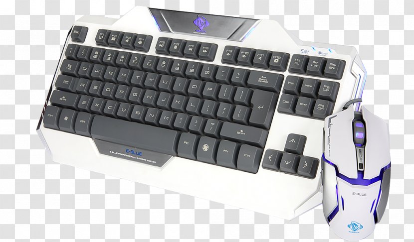 Computer Keyboard Mouse E-Blue Auroza Gaming Mouse, Black/blue Numeric Keypads - Component Transparent PNG