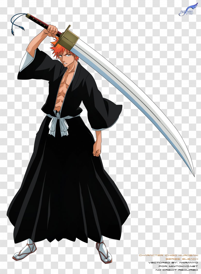 Ichigo Kurosaki Bleach Shinigami Hollow Zanpakutō - Fictional Character Transparent PNG