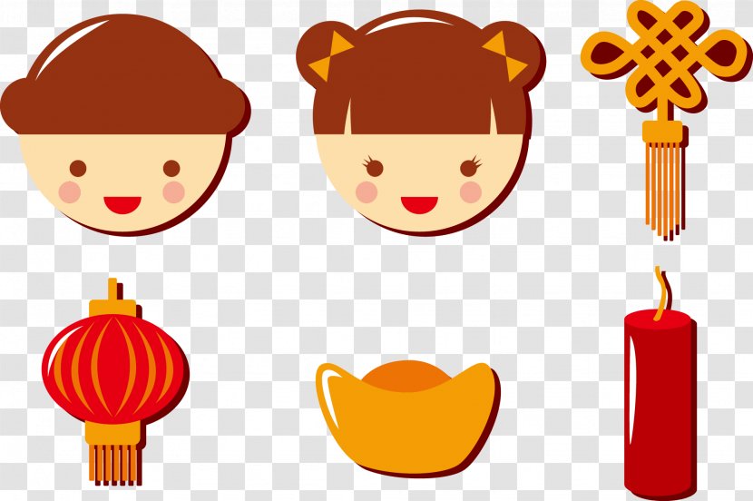 Chinese New Year Festival Doll - Food - China Wind Festive Holiday Material Transparent PNG