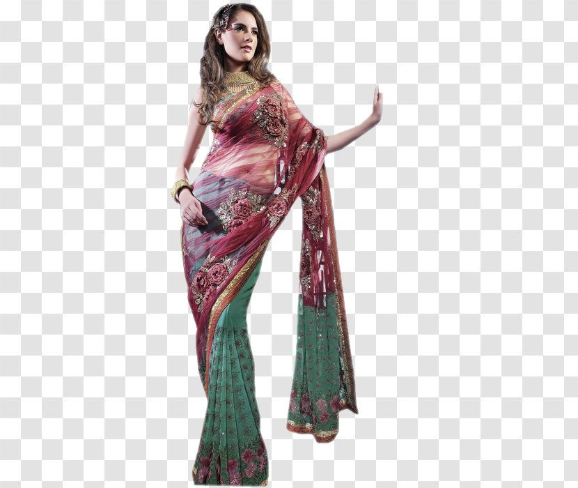 Sari Maroon Dress Transparent PNG