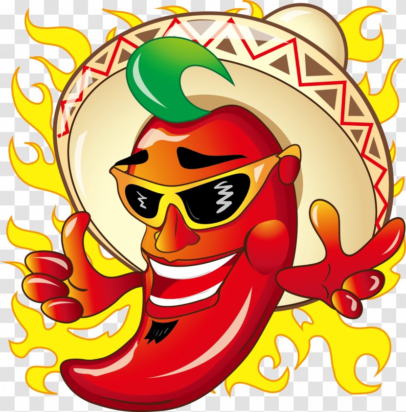 Jalapexf1o Mexican Cuisine Chili Pepper Cartoon - Fruit - Vector Transparent PNG