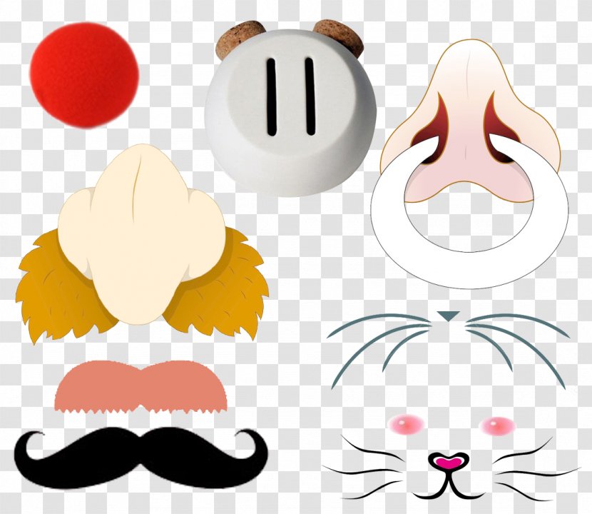 Nose Mouth Animal Clip Art - Drawing - Collection Of Various Animals Face Ornaments Transparent PNG