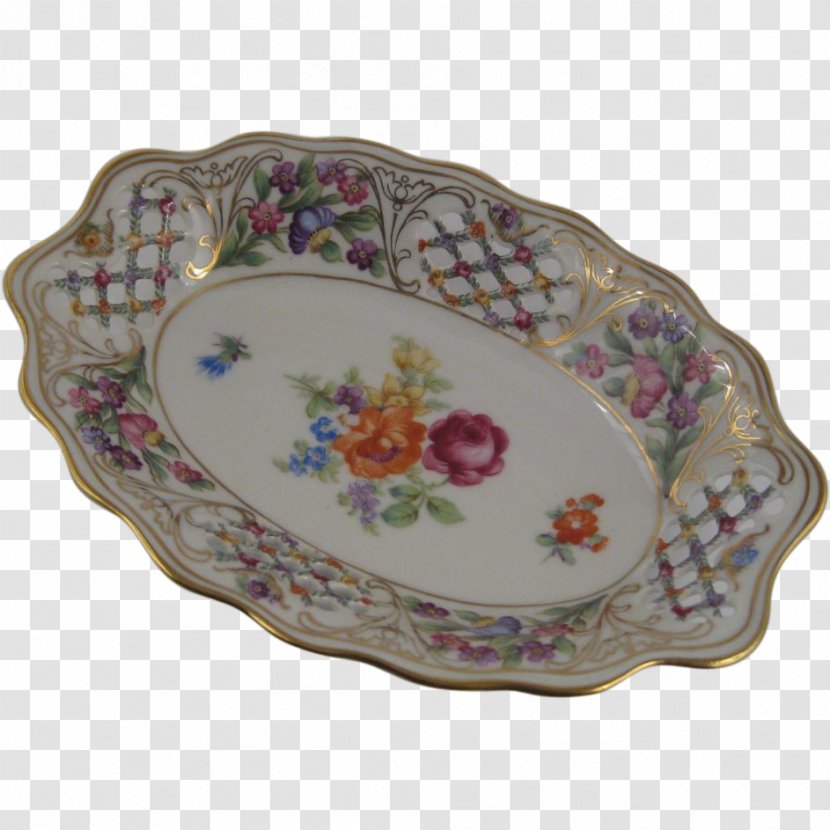 Dresden Arzberg Porcelain Plate Tableware - Oval Transparent PNG