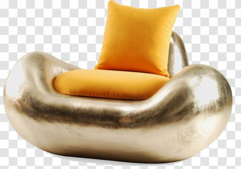 Chair Modern Furniture Couch Seat - Living Room - Gold Transparent PNG