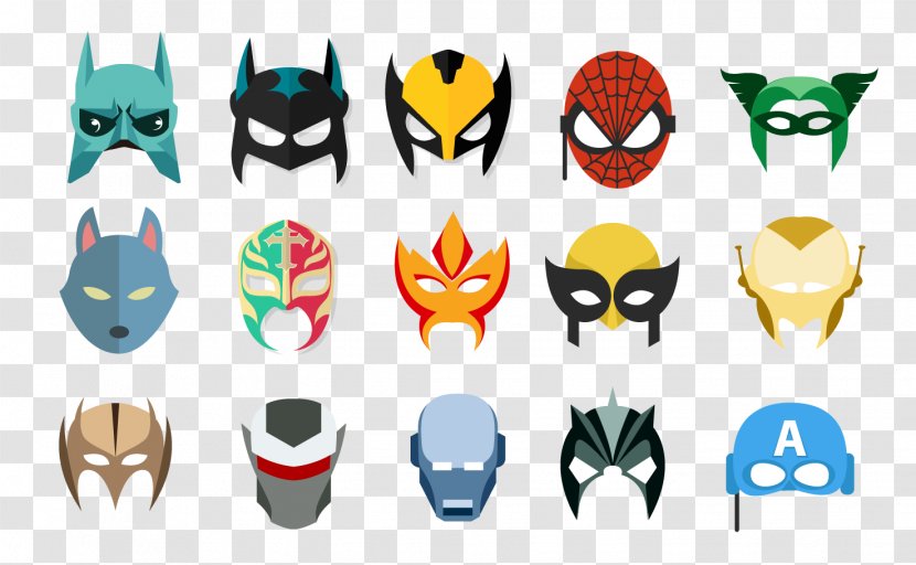 Batman Spider-Man Iron Man Mask - Joker - European And American Film Hero Vector Masks Transparent PNG