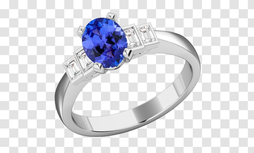 Sapphire Engagement Ring Tanzanite Diamond - Emerald - Exquisite Inkstone Transparent PNG