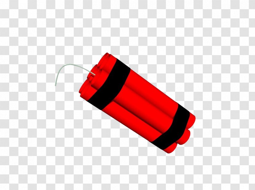 Hand Painted Red Explosives - Detonator - Black Powder Transparent PNG