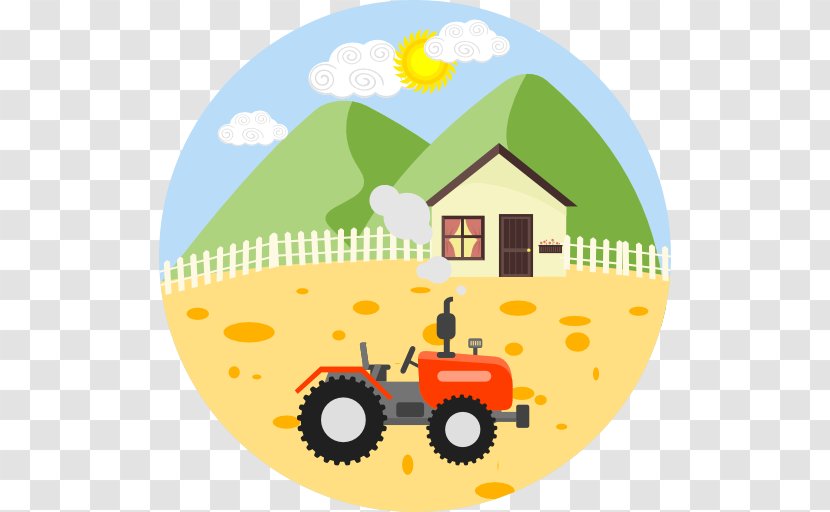 Agriculture Farm Tractor Agricultural Machinery - Yellow - Landscape Transparent PNG
