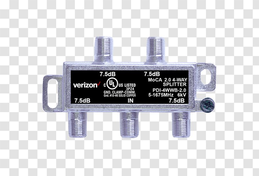 Verizon Fios Cable Television Communications Coaxial Répartiteur D'antenne - Technology - Electronic Component Transparent PNG