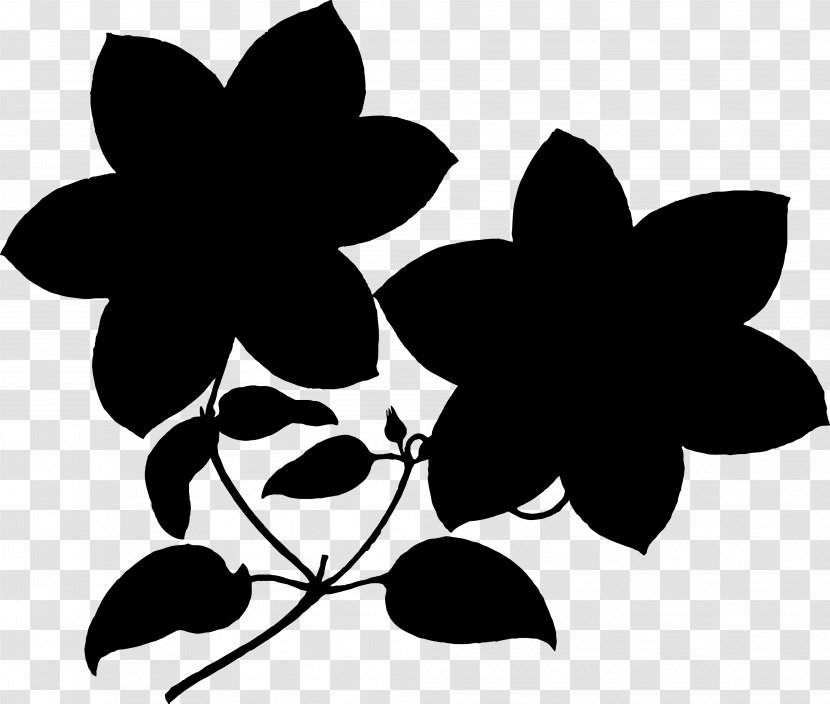 Clip Art Pattern Silhouette Leaf Flowering Plant - Black M Transparent PNG