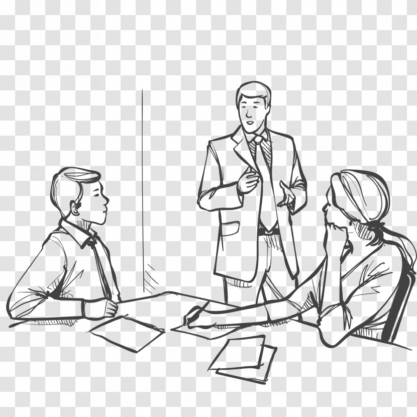 Meeting Business Drawing Illustration - Heart - Vector Of Transparent PNG