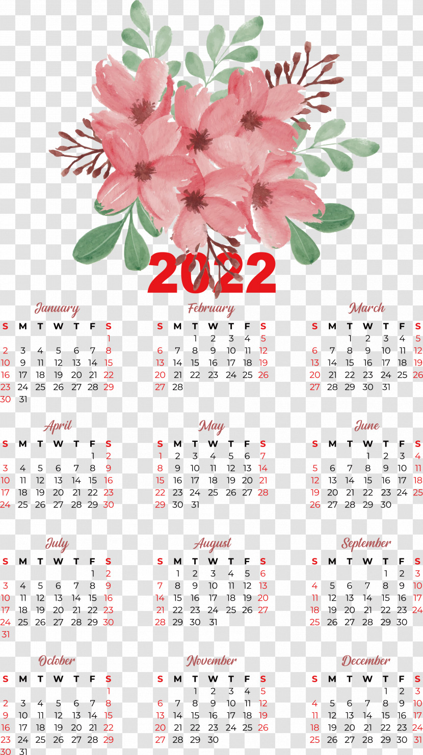 Calendar Calendar Tall Watercolor 2022 Wall Calendar Text Transparent PNG