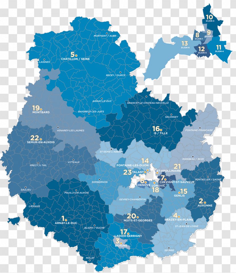 Arrondissement Of Dijon Map Préfecture Département De La Côte-d'Or - Vehicle Registration Certificate Transparent PNG