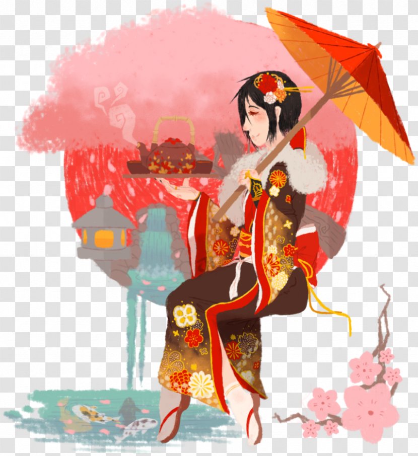 Geisha Cartoon Desktop Wallpaper Computer Transparent PNG