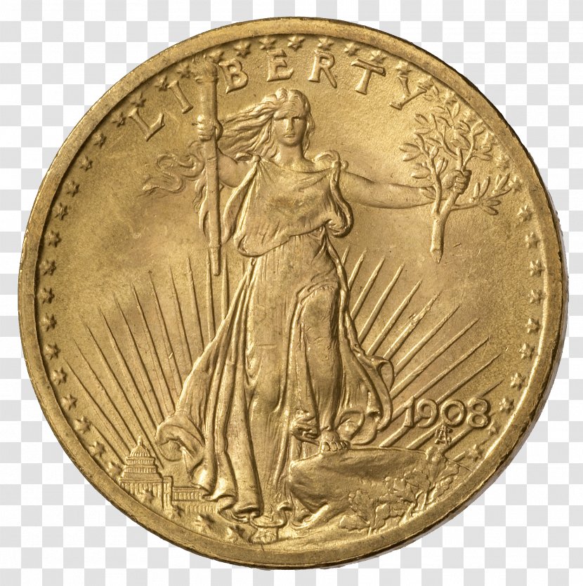 Saint-Gaudens Double Eagle Coin Indian Head Gold Pieces - Medal Transparent PNG