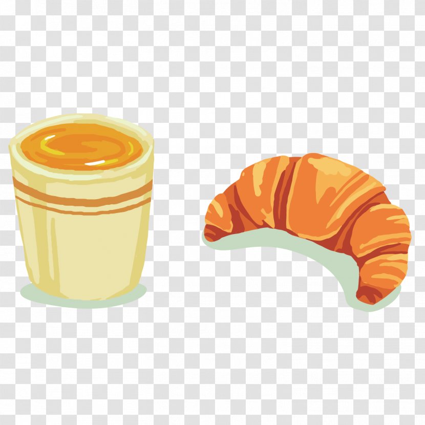Juice Breakfast Croissant Bacon - Cup - Hand Painted Nutritious Transparent PNG