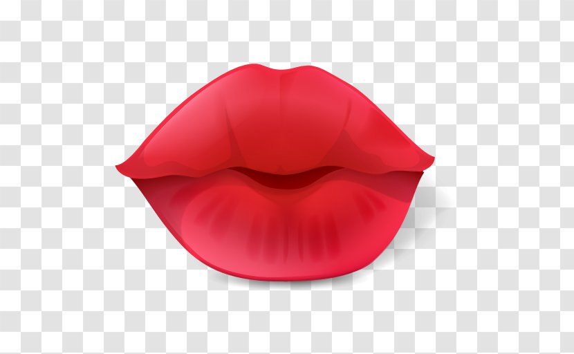 Smiley Kiss Lip Emoticon - Red Lips Transparent PNG