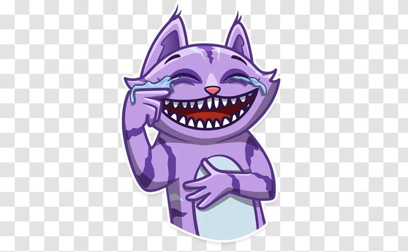 Cheshire Cat Sticker Telegram Pusheen - Fictional Character Transparent PNG