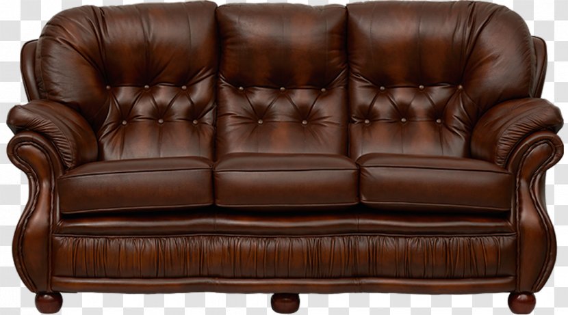 Loveseat Club Chair Leather Brown Caramel Color Transparent PNG