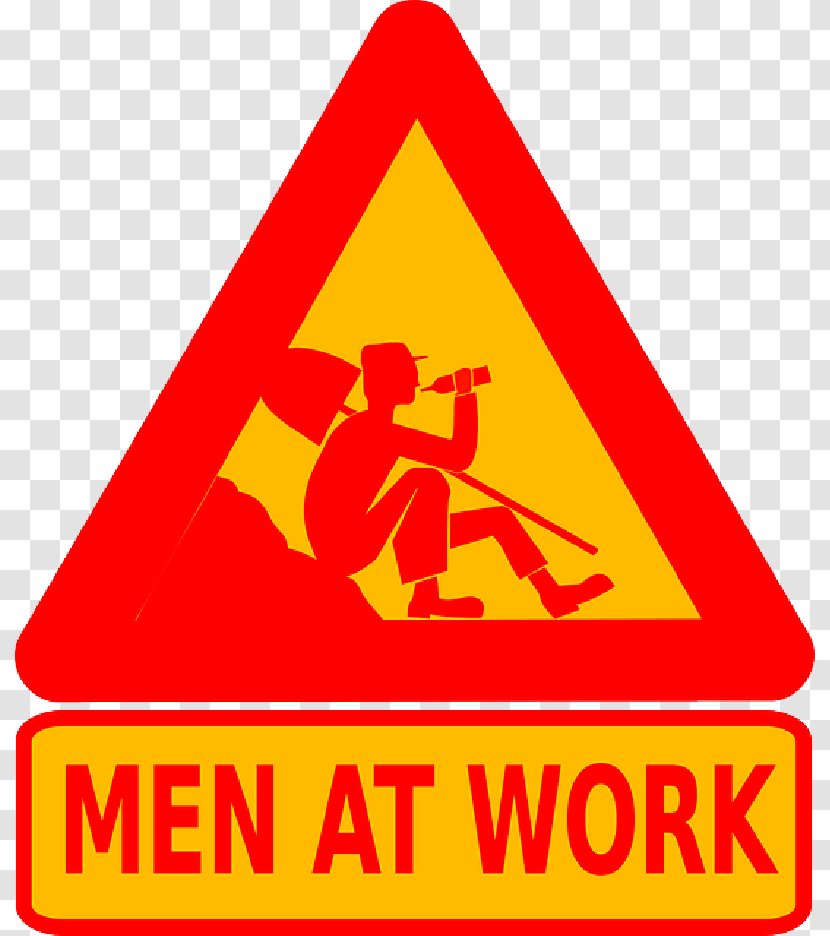 Men At Work Vector Graphics Clip Art T-shirt Man - Traffic Sign - Humor Transparent PNG